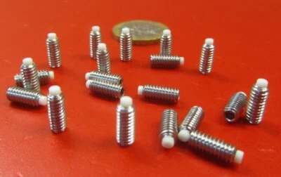 Kmac 18-8 Stainless Steel Set Screws, Nylon Tip, 8-32 x 3/8" Length, 20 Pcs