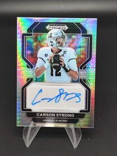 2022 Panini Prizm Draft Picks Football Carson Strong AUTO Silver Hyper[cike27]