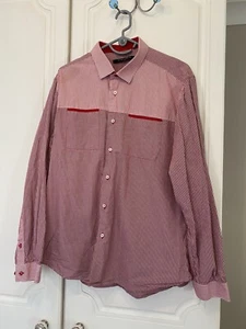 Men’s GUIDE LONDON button Long Sleeve Shirt XXL 2XL - Red Check VGC 100% Cotton - Picture 1 of 14