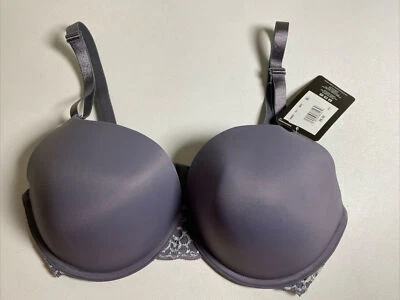Sujetador push up convertible Maidenform 36DD gris encaje nuevo con etiquetas Foto 1 de 4