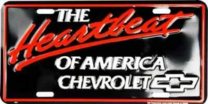 Chevrolet The Heartbeat Of America Embossed Metal License Plate Sign - Picture 1 of 3