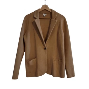 J. Crew Factory Schoolboy Sweater Blazer Tan Knit Capsule Office Classic Size L - Picture 1 of 12
