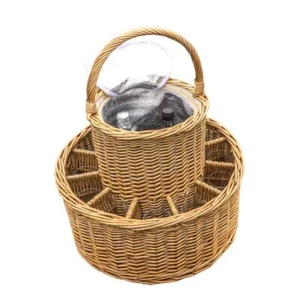Wicker Celebration Basket With Fitted Cooler And Glasses - Picture 1 of 2