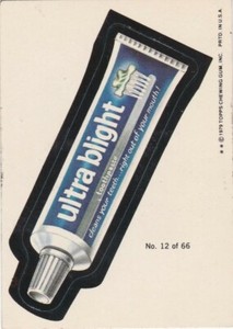 1979 Topps Wacky Packages 12/66 Trading Sticker, Ultra Blight Toothpaste, EX+