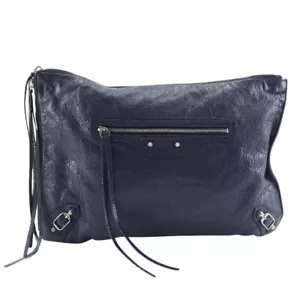 BALENCIAGA Clutch bag 362967 Navy blue leather unisex - Picture 1 of 11