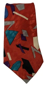 BUGLE BOY VINTAGE 80s ABSTRACT DESIGN NECKTIE TIE 100% POLYESTER Made in USA - Picture 1 of 7