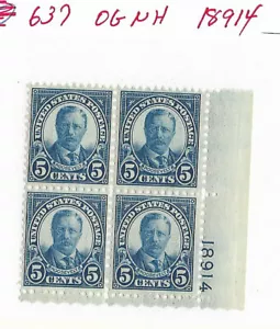 637 plate 18914 LR OG NH - Picture 1 of 2