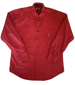 Chaps Ralph Lauren Herren Medium Button Down Hemd Langarm Baumwolle Tasche Rot M - Bild 1 von 12