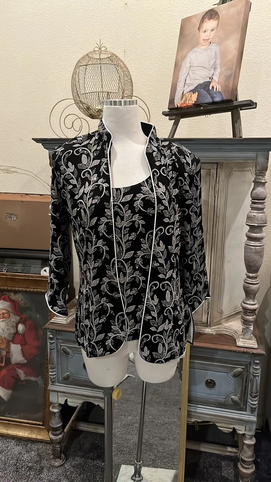 Alex Evenings Juego de 2 Piezas Abrigo/Tanque Mujer Med. Foto 1 de 4