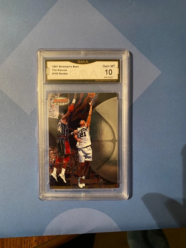 Tim Duncan rc card bowmans best #106 graded a perfect 10 - Image 1 of 1