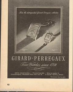 Reloj Girard Perregaux 1946 de colección anuncio impreso artículo original - Imagen 1 de 1