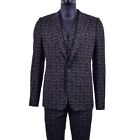 DOLCE & GABBANA 3-Pieces Bee Crown Wool Suit Blazer Blue Gold 50 US 40 M-L 06887