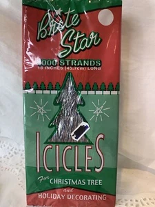 Vintage Bright Star Icicles Christmas Tinsel 1000 Strands Sealed Box Made in USA - Picture 1 of 9
