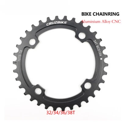 Plato redondo de diente de ancho estrecho para bicicleta MTB BCD104 32T/34T/36T/38T Foto 1 de 4