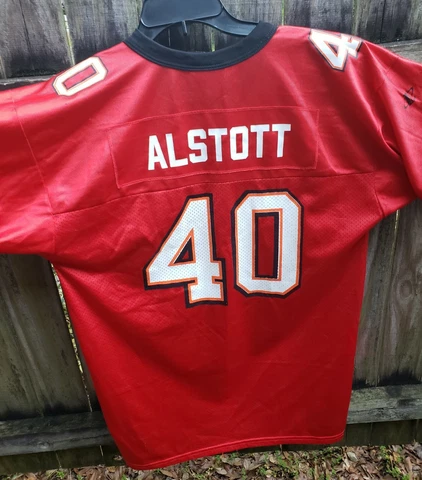 Mike Alstott #40 Tampa Bay Buccaneers Red Logo Athletic Jersey Size XL TG  18 20 Cover