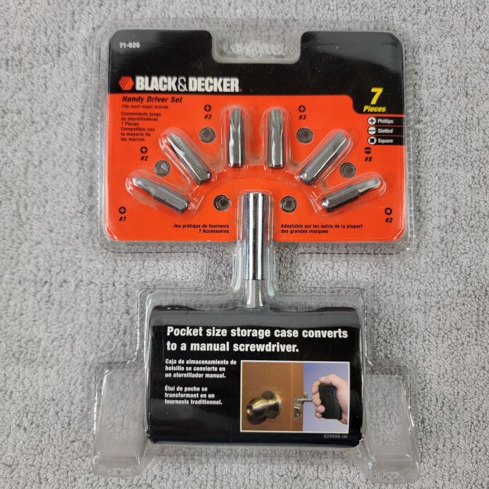 Black & Decker 71-820 7PC 7 Piece Handy Driver Bit Set With Storage Case *New* - Image 1 of 4