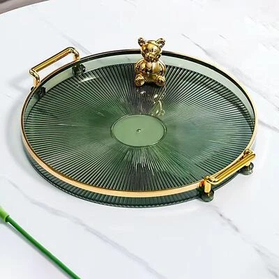 Luxury  Serving Tray with Handles Decorative  Decoration Green - Image 1 of 4