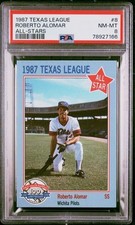 PSA 8 1987 Texas League All-Stars Feder #8 Roberto Alomar RC Wichita Pilots