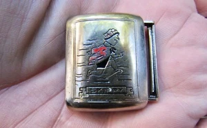 Vtg SKIPPY Belt Buckle 1930s Comic Strip Crosby Giant-Grip ART Silver RARE VG+ - Picture 1 of 4