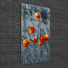 Wandbild Druck auf Plexiglas Acryl Hochformat 50x100 Feld Mohnblumen