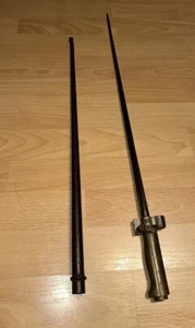 French Model 1886/93/16 Bayonet brass hilt, with scabbard - Picture 1 of 15