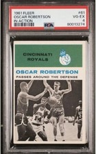1961 Fleer #61 Oscar Robertson In Action Rookie Card RC PSA 4!