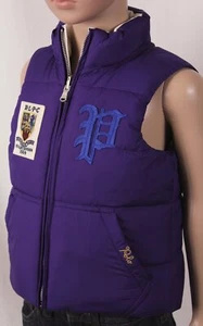 POLO RALPH LAUREN PURPLE CREAM REVERSIBLE DOWN PUFFER VEST SKI NWT $125 - Picture 1 of 1
