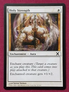 Magic The Gathering 10TH EDITION HOLY STRENGTH white card MTG - Picture 1 of 2