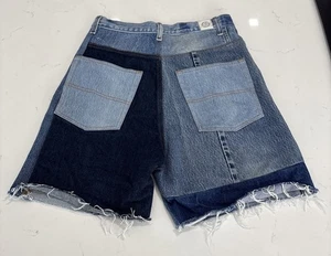 Coachtopia Women’s Distressed, Blue denim shorts made in USA patches size 28 - Picture 1 of 12