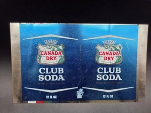 Vintage Canada Dry Club Soda Unrolled Sheet Soda Pop 12oz Flat Rare Steel - Picture 1 of 6