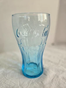 Vintage Light Aqua Blue Coca Cola Coke 16 ounce Drinking Glass Tumbler - 6" Tall - Picture 1 of 9