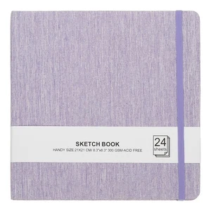 8.3x8.3" Watercolor Sketchbook, 24 Sheet 300GSM/203lb, Light Purple - Picture 1 of 6