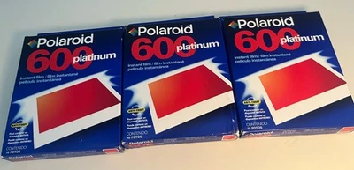 Sealed Polaroid 600 Platinum Instant Film Photo 3 Packs Of 10 Expired 08/01 NOS - Image 1 of 4