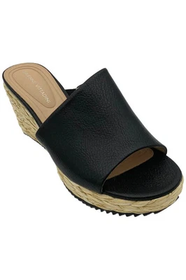 Sandalia de cuña negra Adrienne Vittadini para mujer Foto 1 de 3