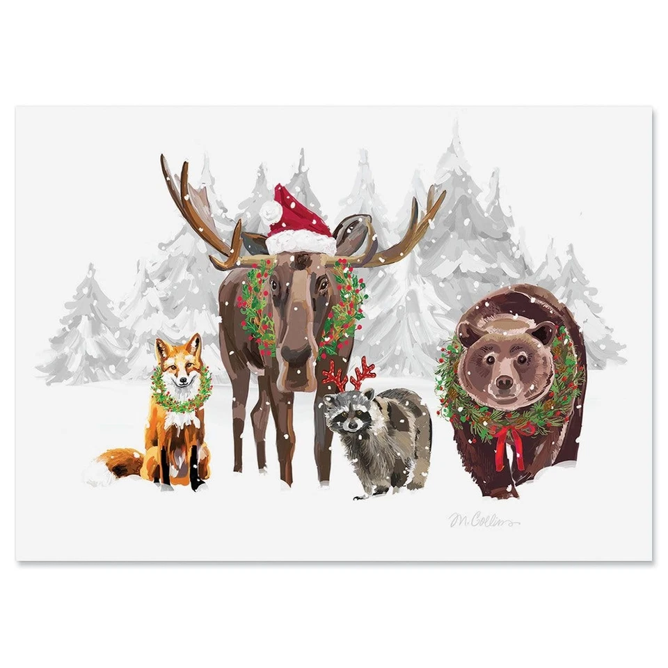Forest Folk Personalized Christmas Cards - Set of 18 Holiday Greeting Cards, ... - Image 1 of 4