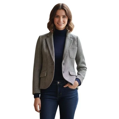 Blazer Ralph Lauren The Rugby Tweed Run espiga negro tostado talla 2 Foto 1 de 4