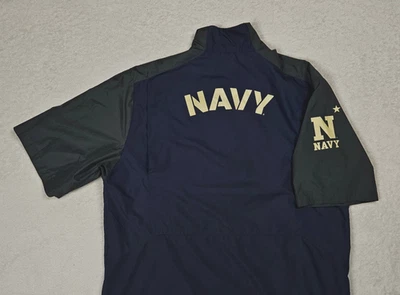 Nike Navy Midshipmen 1/4 Zip Pullover Windbreaker - Blue w/ Gray - Size Large - Image 1 of 4