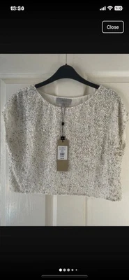 BNWT COAST IVORY SEQUIN TOP - Image 1 of 4
