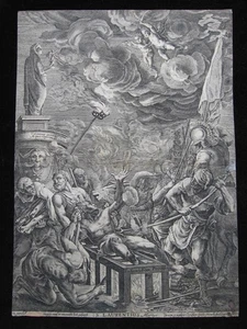 Cornelis Cort: Marter Laurentius 1700/Martyrdom Lawrence print copperplate Reiff - Picture 1 of 7