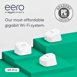 Amazon eero 6+ mesh Wi-Fi router | 1.0 Gbps Ethernet | Coverage up to 420 m2 NEW - Picture 1 of 8