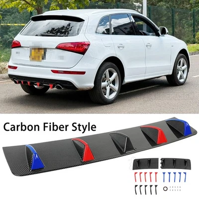 Углеродное волокно акульи плавники задний диффузор бампер спойлер кромка для Audi Q3 Q5 Q7 Q8 - Изображение 1 из 4