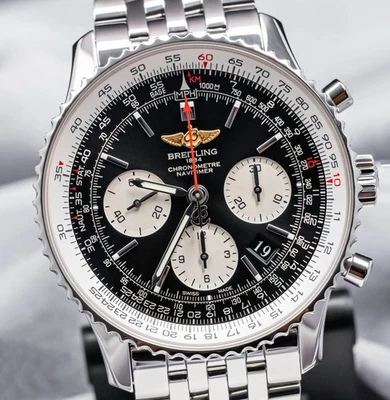 Breitling Navitimer 01 43 Chronograph $9K MSRP Complete Black Dial AB0120 - Image 1 of 4
