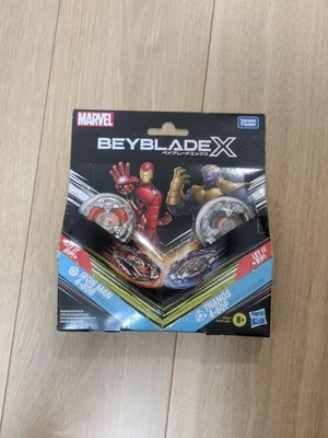 Presale BEYBLADE X BX-00 Double Starter x Marvel Iron Man 4-80B/Thanos New A500 - image 1 of 4
