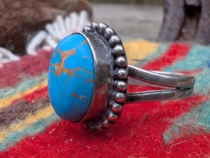 Vintage Faux Turquoise Ring, Southwestern Statement Ring - Picture 1 of 10