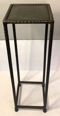 Cast Iron Side Table Metal Accent Table Square 21" H x 6 1/2" W Brown/Bronze - Image 1 of 4