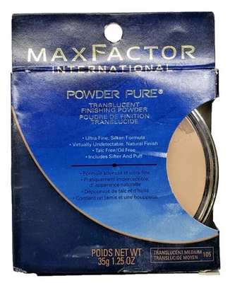 NEW Max Factor POWDER PURE TRANSLUCENT FINISHING Powder-105 Translucent Medium - Image 1 of 2