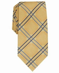 Perry Ellis Corbata Cuello Hombre Amarillo Denner Plaid Classic Slim Silk $55 #515 - Imagen 1 de 1
