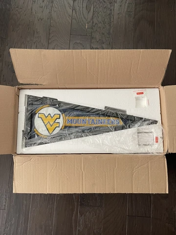 DANBURY MINT WEST VIRGINIA MOUNTAINEERS LIGHTED STAINED GLASS PENNANT NIB NEW Cover