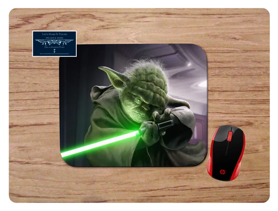 YODA WITH LIGHTSABER MOUSEPAD MOUSE PAD HOME SCHOOL OFFICE GIFT STAR WARS - Image 1 of 1