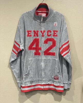 Chaqueta de Pista Enyce Para Hombres De Colección Spellout Terciopelo Y2K Roja Hip Hop 2XL Rayas XXL Foto 1 de 4